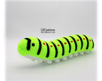 Crochet Pattern: Caterpillar, Amigurumi Caterpillar, Green Caterpillar Stuffed Toy, Crochet Butterfly Larva, Amigurumi Caterpillar (English)