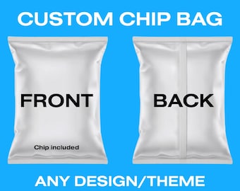 Pacotes de Batata Frita Personalizados | Qualquer Tema | Os pacotes vêm montados com batatas fritas dentro