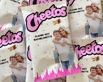 Personalized Chip Bag Favors: Flamin&#39; Hot Bachelorette Party Chips