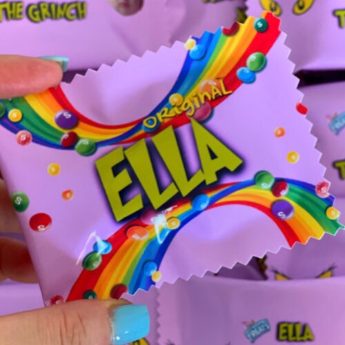 Personalized Name Candy Christmas Theme Candy Party Favors Etsy