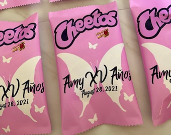 Quinceañera Chip Bag, Large Butterfly Bag, Mis Quince, 15th Birthday, Party Favors | Chips Included