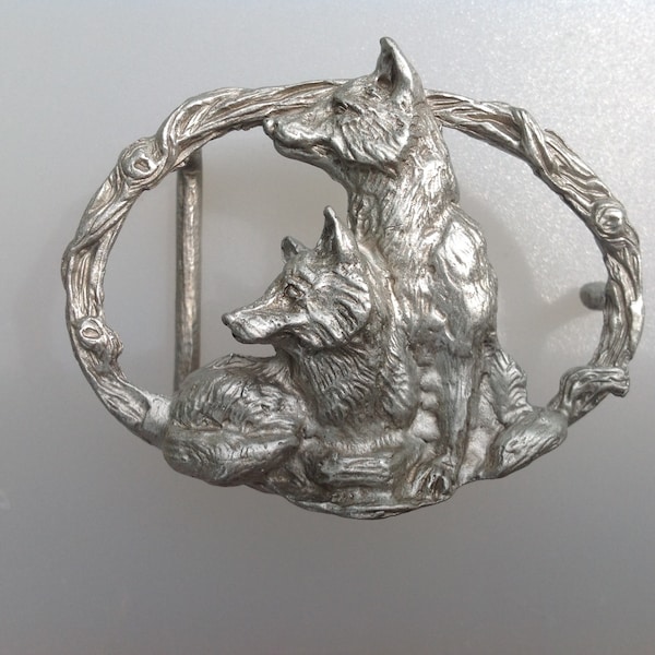 FOX Super Detail sculptural belt buckle Pewter  Zimmer jewelry sculpture