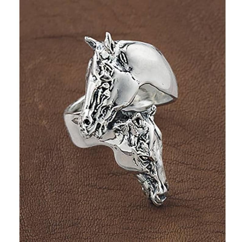 Horses Ring Adjustable From Size 5 to 9. Sterling Silver Etsy