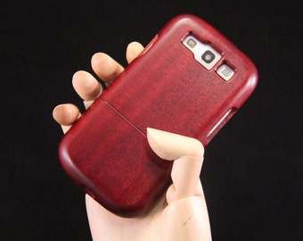 Samsung Galaxy S3 wood phone case hand-finished in red mahogany SALE