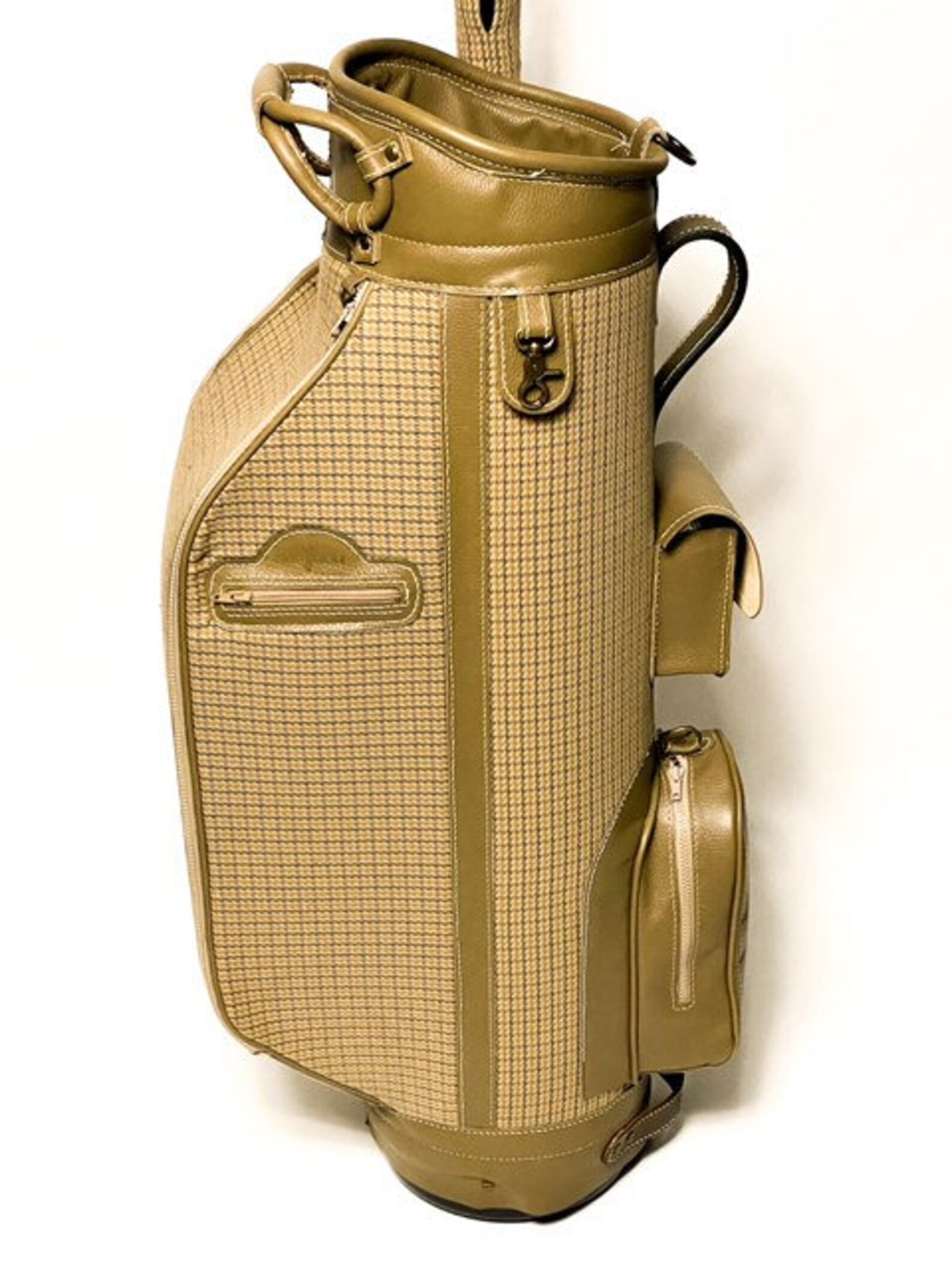 Hand Crafted Retro Olive Green & Checker Golf Bag Etsy