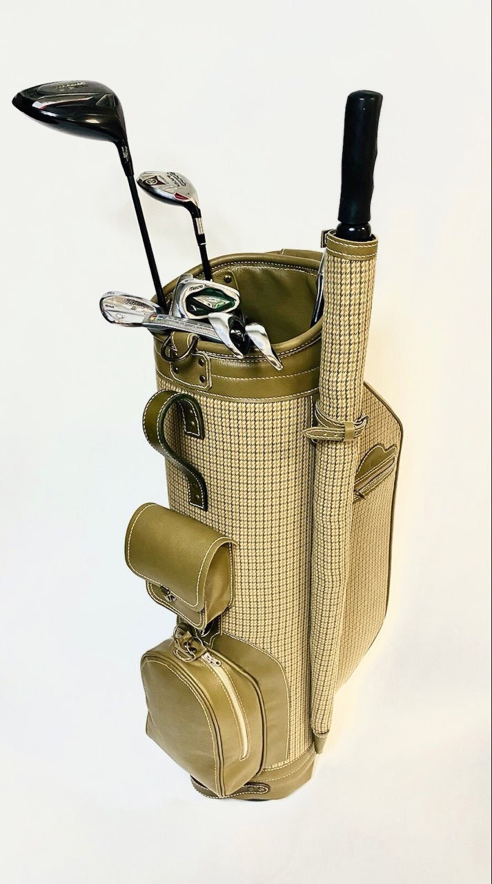 Retro Classic Handmade Iron 'ORANGE GOLF BAG' Model Craft Figure