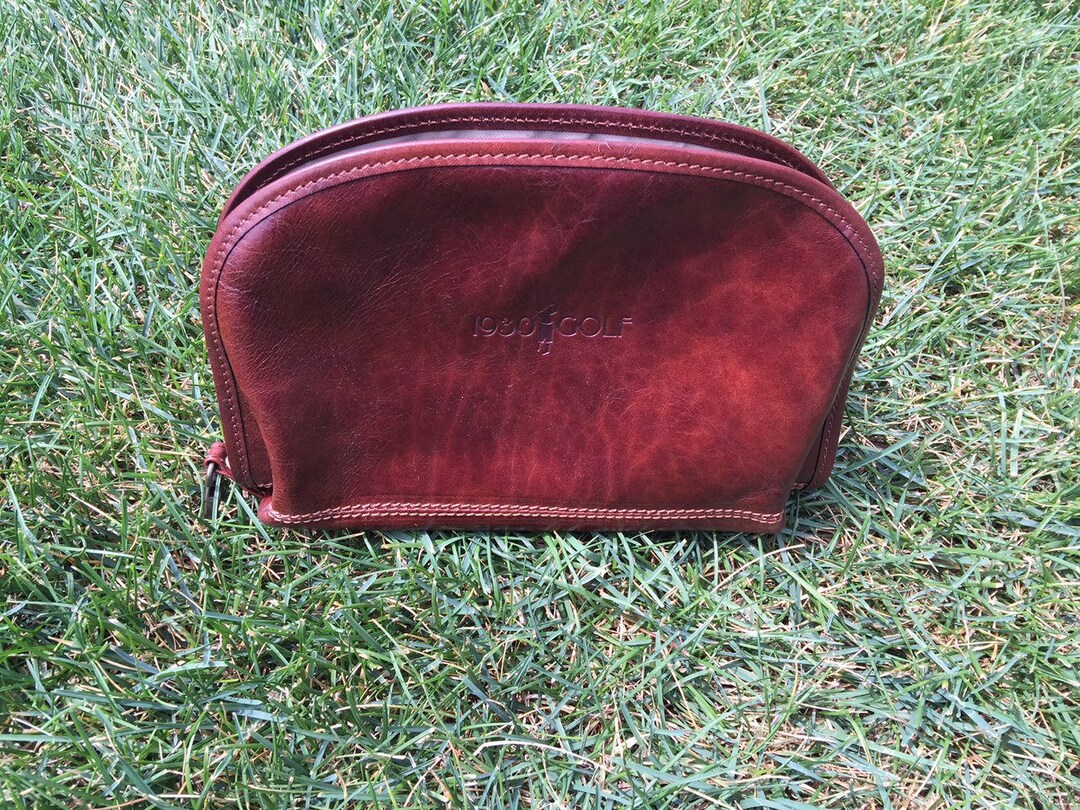 Leather Golf Accessory Pouch / Toiletry Case Oxblood Etsy