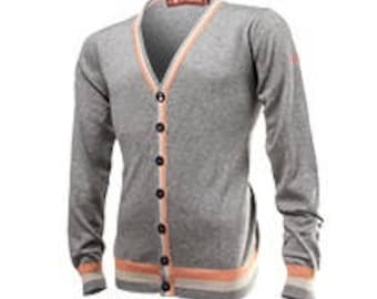 Light Grey Silk & Cashmere Cardigan Sweater (Free Shipping U.S. only)