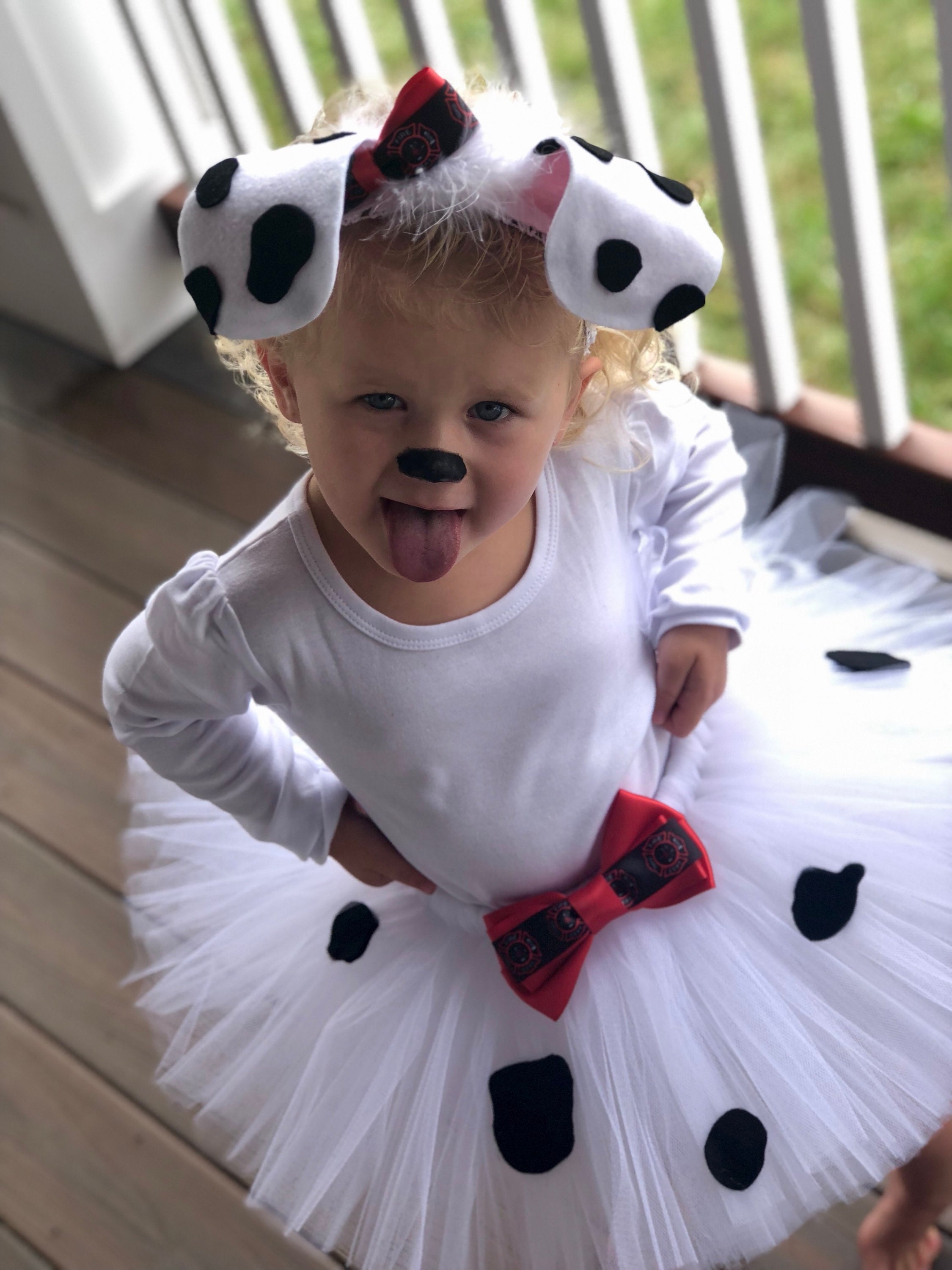 Kids Dog Fancy Dress Up Halloween Costume Dalmation Dalmatian