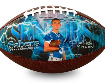 Customized Football- Perfect For High School Senior Gifts, Athletic Achievement Awards, Coaches Gifts, Wedding Parties, Bar and Bat Mitzvahs