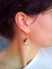 Colored pencil dangle earrings mixed color cheerful art teacher pencil jewelry, art teacher gift, art teacher earrings, gift for art teacher 