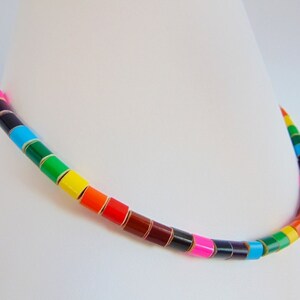 Colored pencil rainbow necklace, art teacher pencil jewelry, art teacher gift, art teacher necklace, gift for art teacher fishing line 2 image 3