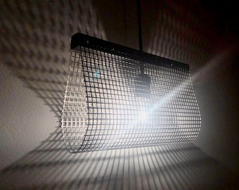 Industrial lights, design loft lamp, square shaped perforated metal plate pendant lighting, ceiling lamp, geometric shadow wall night lamp