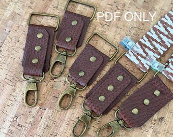 May include: Brown leather bag straps with antique brass hardware, including rectangular buckles and swivel clasps. Each strap is secured with three brass rivets. The text "PDF ONLY" is visible in the image.
