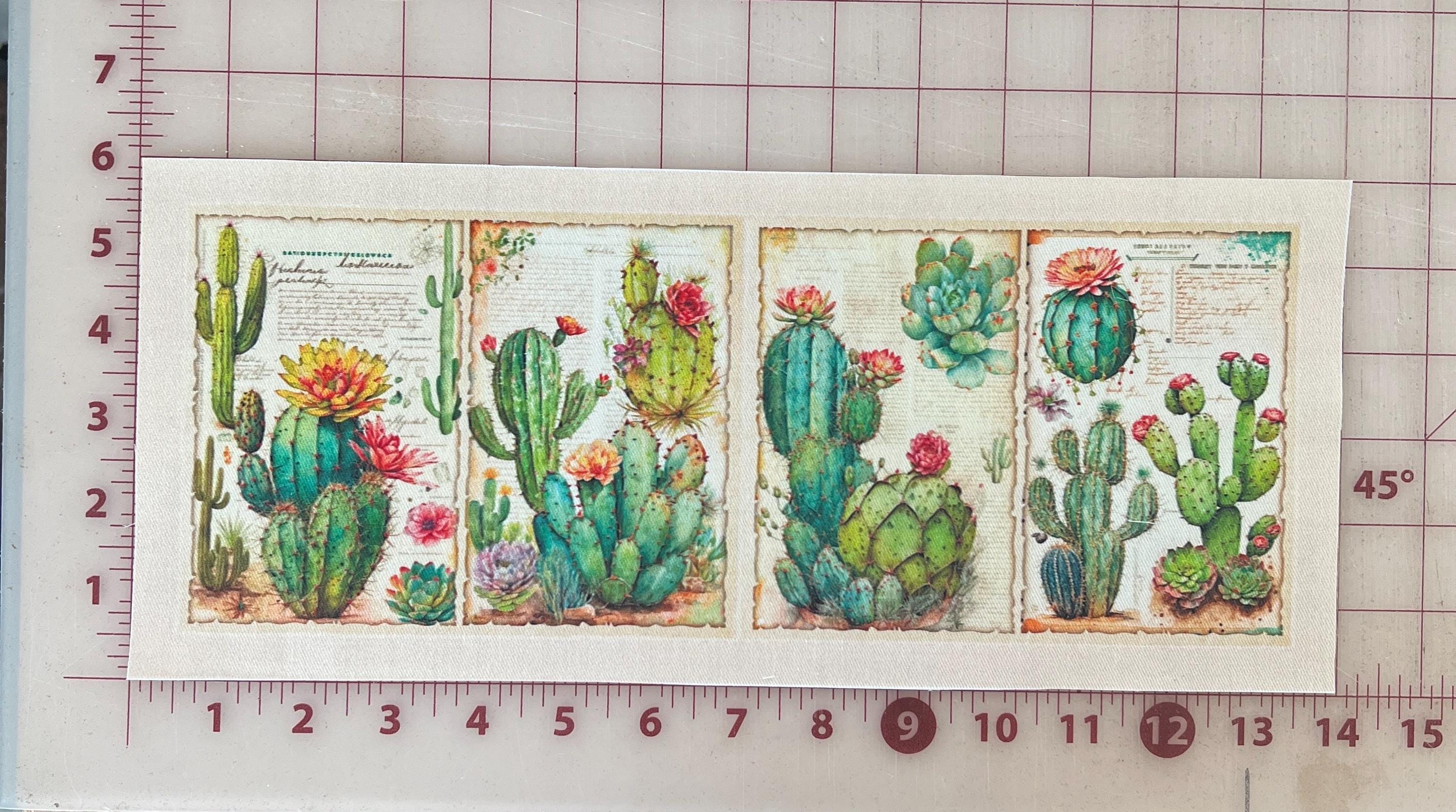 Botanical Cactus Fabric Panel-cream | Redesigned | Option1 - Etsy