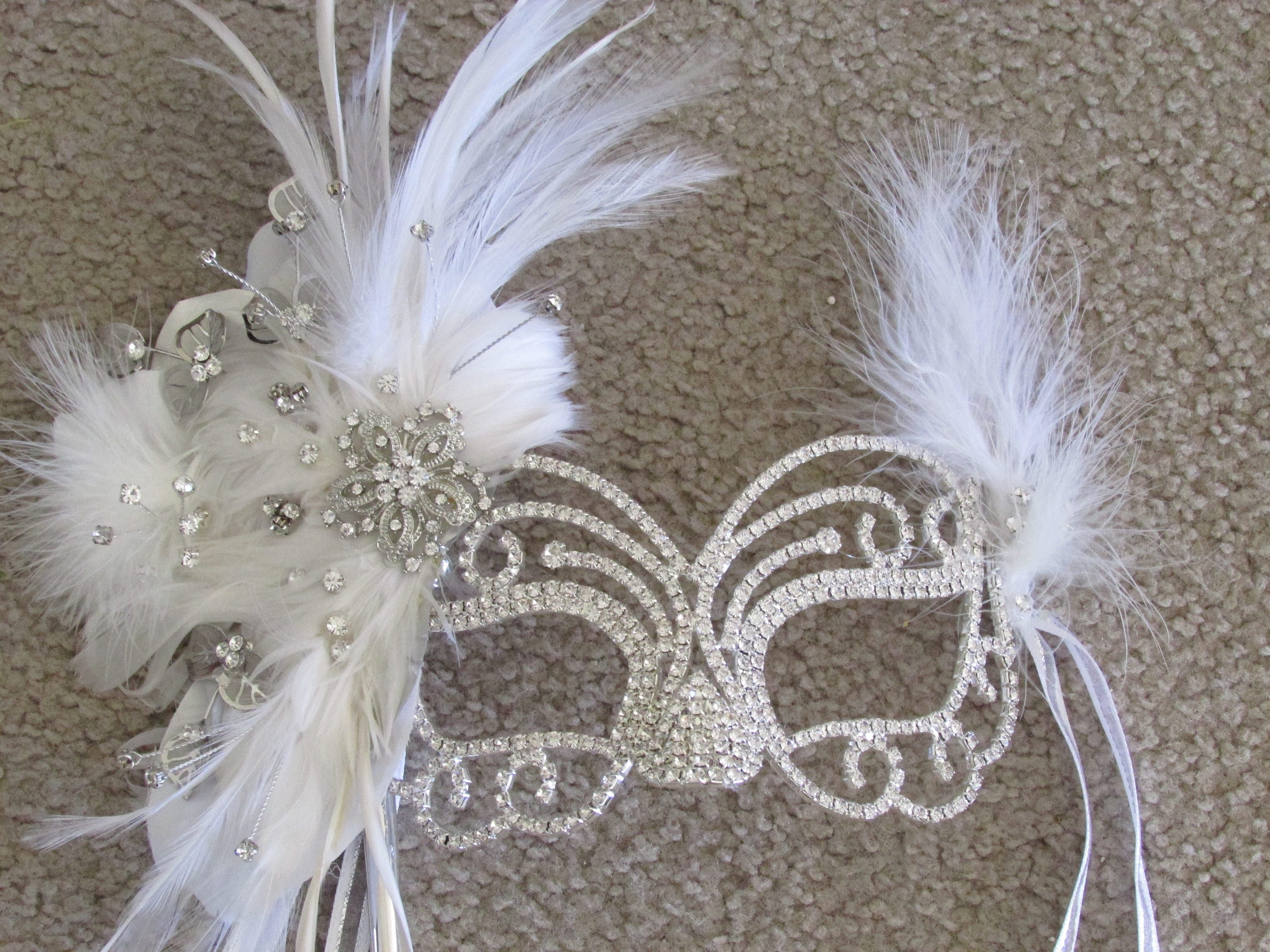 Rhinestone Masquerade Mask With Handle Bridal Mask Prom And Etsy