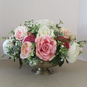 Silk Flower Centerpiece, Floral Centerpiece, Floral Home Decor, Table Centerpiece, Silk Floral Arrangement, Housewarming Gift, Gift For Her