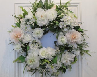 Wedding Wreath, Wedding Wreath Centerpiece, Wedding Reception Decor, Bridal Shower Centerpiece, Shower Decor Wreath, Floral Centerpiece