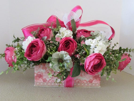 Mother S Day Gift Decorative Box Flower Arrangement Home Etsy