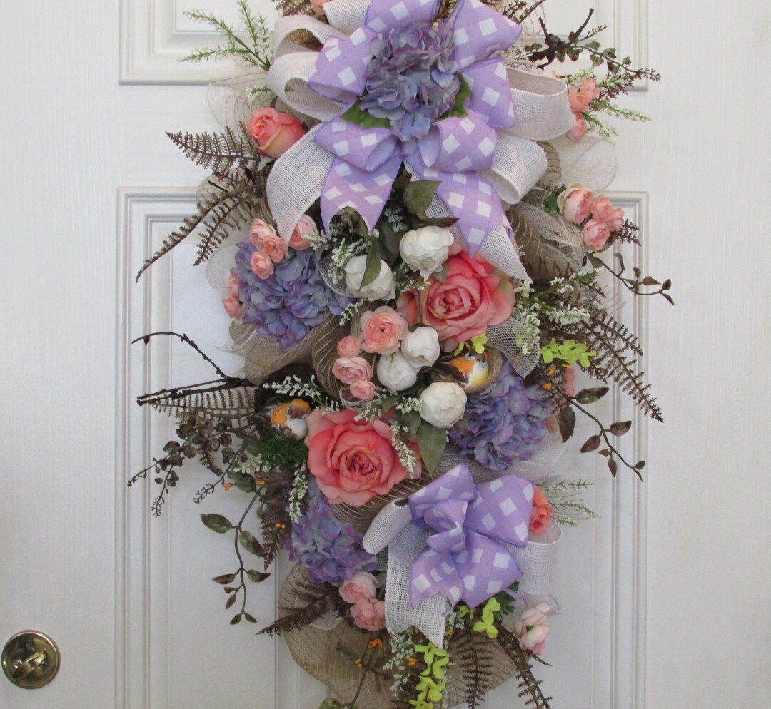 Spring Floral Swag, Spring Home Decor Swag, Mother's Day, Housewarming