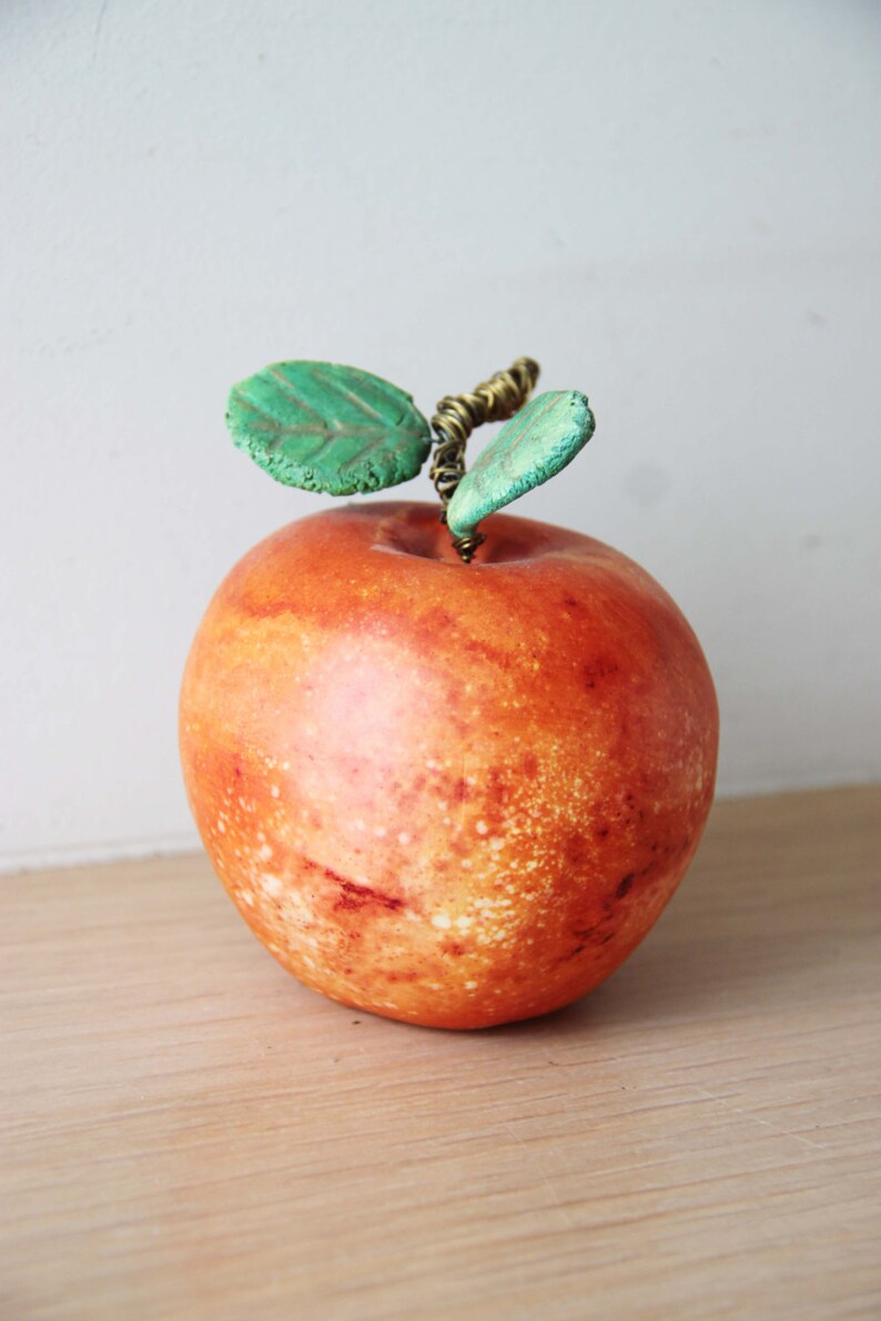 Ceramic Apple Sculpture Life Size Ceramic Apple Orange Etsy