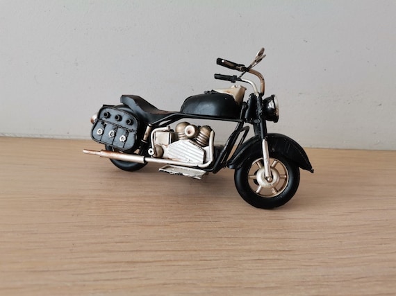 Retro black bike,  retro collectible, retro style miniature motorbike, alloy, miniature bike, shabby style  motocycle