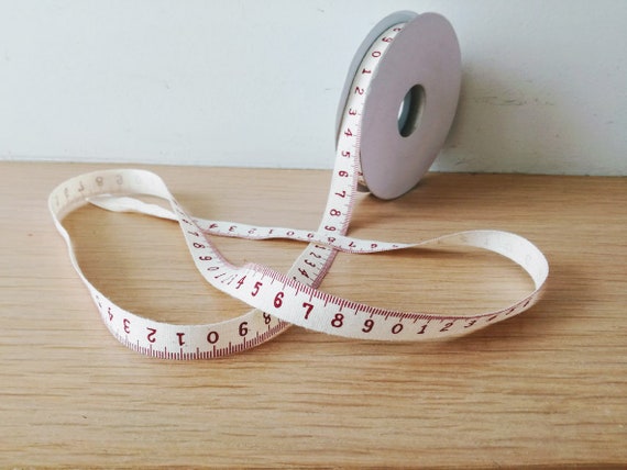 Sewing tape ribbon, white cotton ribbon with sewing tape pattern with red numbers, sewing measurement ribbon for crafts, 8 yards-7.31 meters