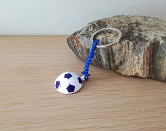 Football keyring, blue and white football, national Greek team ball key ring, Iraklis keyring, soccer ball key chain, mens gift