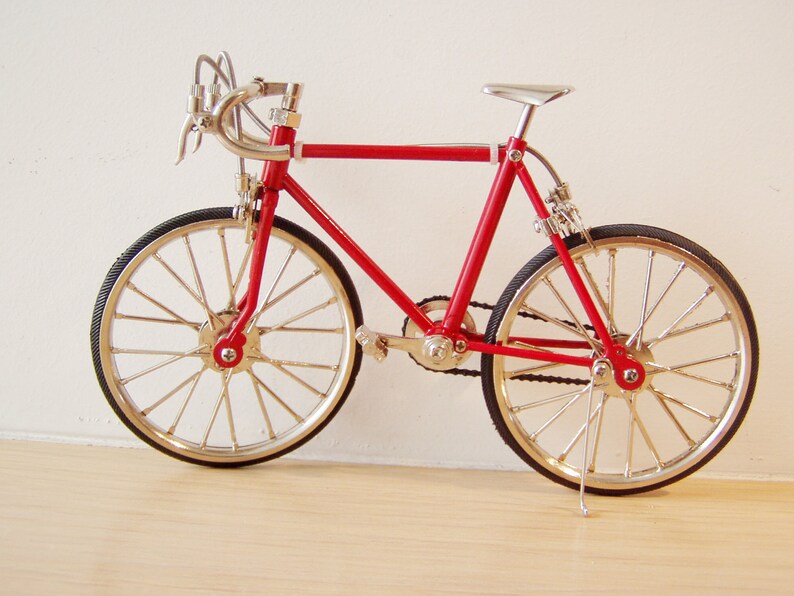 Red racing bike miniature vintage collectible toy red Etsy