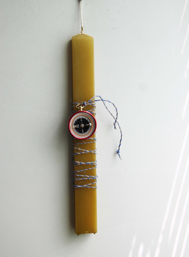 Compass Easter candle boys' Greek Easter candle with a Etsy