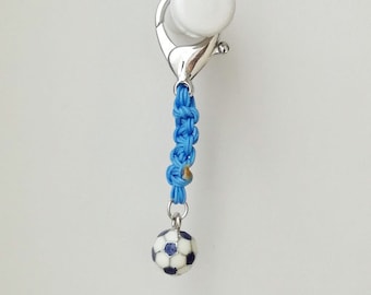 Football keyring, blue and white football, national Greek team ball key ring, Iraklis keyring, soccer ball key chain, mens gift