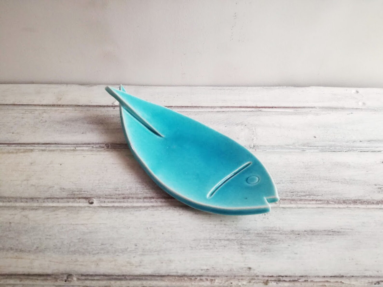 Blue Fish Plates Turquoise Blue Porcelain Fishie Plates Big Etsy