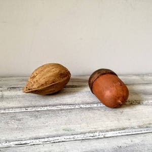 Large ceramic almond fruit, matte finish, natural texture and looks ceramic almond, fruit decor ceramic almond, life like ceramic almond