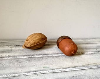 Large ceramic almond fruit, matte finish, natural texture and looks ceramic almond, fruit decor ceramic almond, life like ceramic almond