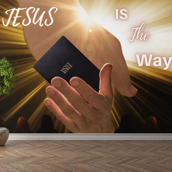 Hands And Bible Wall Mural Wall Art | Wall Art Digital Download |Christian Wall Art | Porte Manteau Mural | 1 HUGE SIZE |  82.999"X32.679"