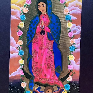 Fine Art Print Our Lady of Guadalupe Virgin Mary Guadalupana Holy Mother Catholic Stocking Stuffer