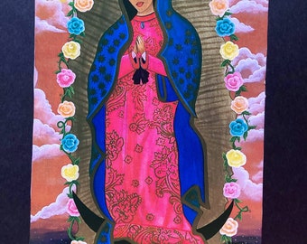 Bellas Artes Imprimir Nuestra Señora de Guadalupe Virgen María Guadalupana Santa Madre Católica Medias Relleno