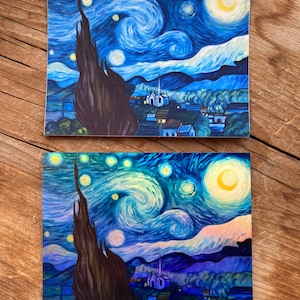 Fan Art Starry Night Van Gogh Vinil fosco/adesivo holográfico