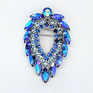 Vintage Verified DeLizza And Elster D&E Juliana For Sarah Coventry Blue Lagoon Brooch Pin Book Piece