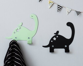 Two Dino Metal wall hooks