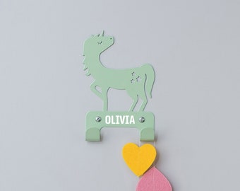 Personalised Magical unicorn wall rack