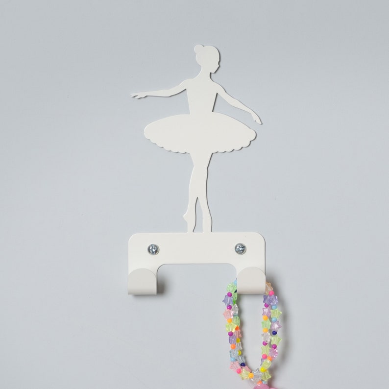 Ballet dancer wall hook White