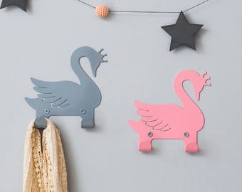 Two swans wall hooks