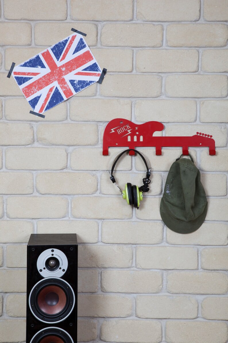 Personalised Rocknroll Guitar Coat Rack Etsy