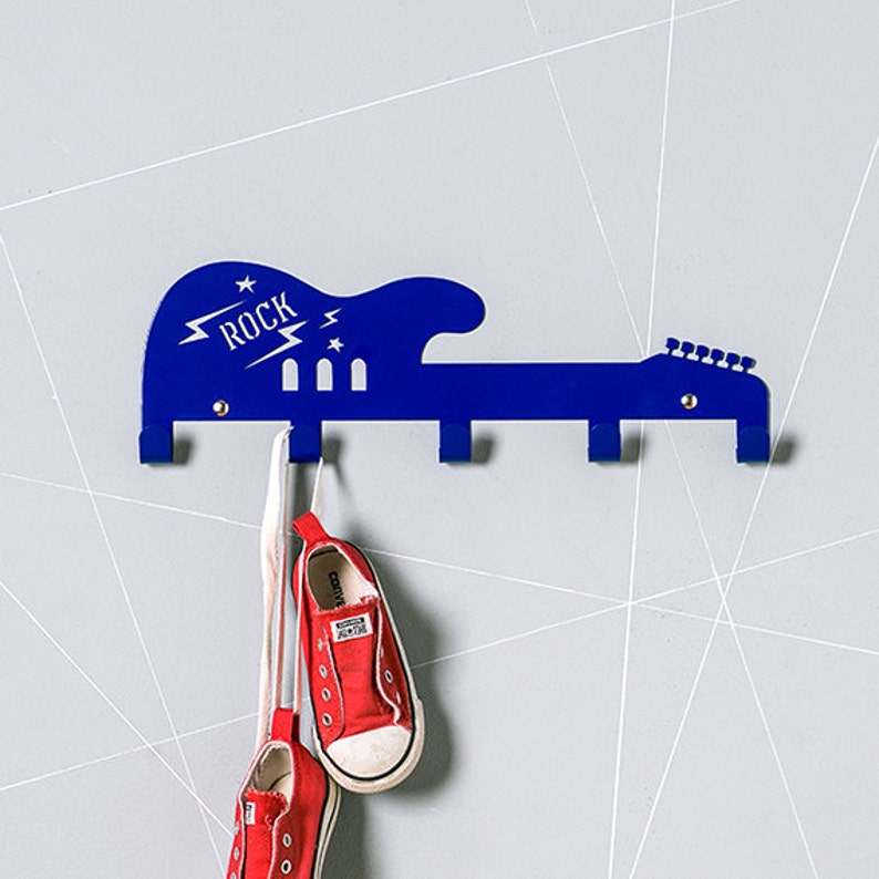 Personalised Rocknroll Guitar Coat Rack Etsy