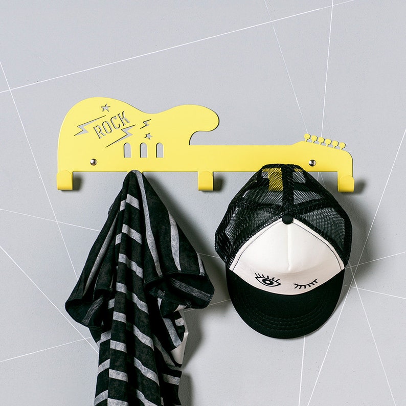 Personalised Rocknroll Guitar Coat Rack Etsy