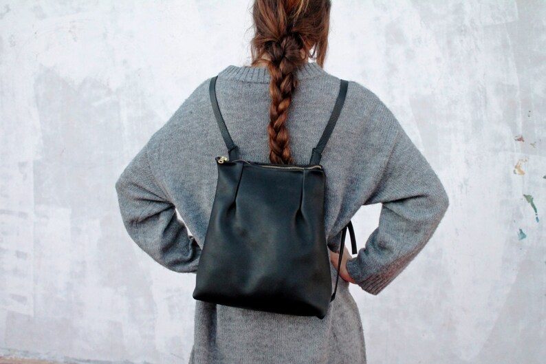 amazon black leather backpack