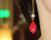 Muttertagsgeschenk rot Ohrringe. Lampwork Ohrringe. Ohrringe. Lange Ohrringe. Geschenk für sie. Ohrringe-Verkauf. Geschenk für Freundin