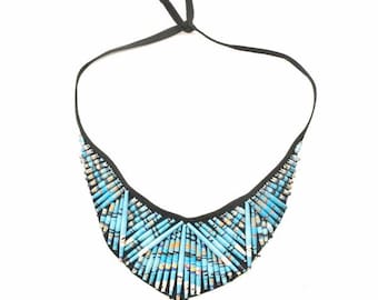 SWAZI Beaded V-Shape Neckpiece (Recycled Paper)