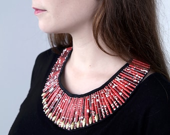 SWAZI Beaded Paper Collar / Neckpiece